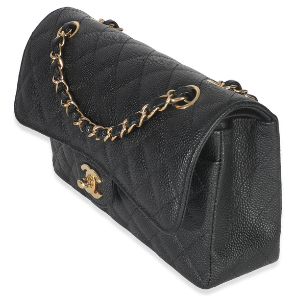 Chanel Black Quilted Caviar Small Classic Double Flap Bag - Picture 4 of 8